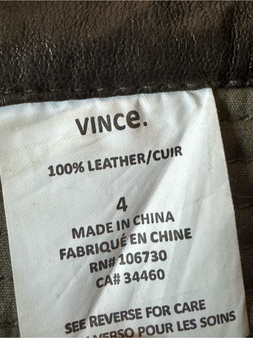 Vince Leather Moto Pants Olive Green Skinny Size 4 Bergdorf Goodman - Picture 6 of 11